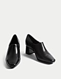 Leather Block Heel Shoe Boots