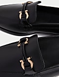 Leather Trim Square Toe Loafers