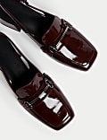 Patent Leather Block Heel Slingback Shoes
