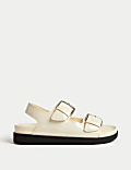 Patent Buckle Flatform Sandal