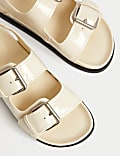 Patent Buckle Flatform Sandal