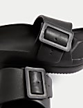 Buckle Flatform Sliders