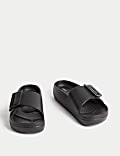 Buckle Flatform Sliders