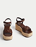Buckle Woven Flatform Espadrilles