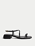 Ring Detail Ankle Strap Block Heel Sandals