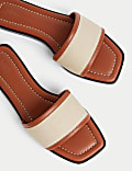 Canvas Flat Mule Sandals