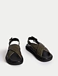 Woven Ankle Strap Flatform Sandals