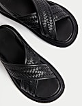 Woven Ankle Strap Flatform Sandals