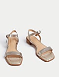 Wide Fit Ankle Strap Block Heel Sandals