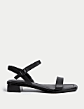 Wide Fit Ankle Strap Block Heel Sandals