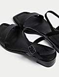 Wide Fit Ankle Strap Block Heel Sandals