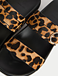 Suede Leopard Print Sandals