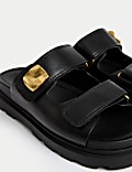 Leather Chunky Flatform Mules