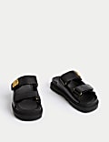 Leather Chunky Flatform Mules