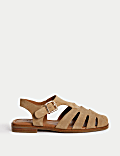 Wide Fit Suede Fisherman Sandals