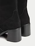 Suede Block Heel Ankle Boots