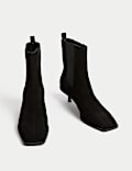Suede Chelsea Kitten Heel Ankle Boots
