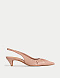 Slip On Kitten Heel Pointed Slingback Shoes