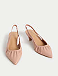 Slip On Kitten Heel Pointed Slingback Shoes