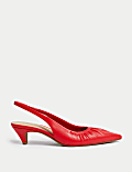 Slip On Kitten Heel Pointed Slingback Shoes