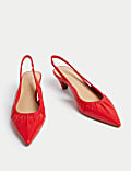 Slip On Kitten Heel Pointed Slingback Shoes