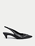 Slip On Kitten Heel Pointed Slingback Shoes