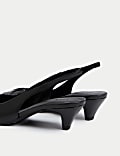 Slip On Kitten Heel Pointed Slingback Shoes