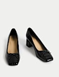 Croc Block Heel Court Shoes