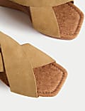 Suede Crossover Wedge Sandals