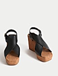Crossover Wedge Sandals