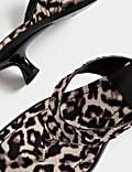 Leopard Print Kitten Heel Sandals