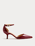 Ankle Strap Kitten Heel Pointed Court Shoes