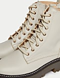 Leather Lace Up Flatform Boots