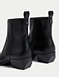 Cow Boy Block Heel Ankle Boots