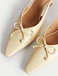 Bow Slip On Kitten Heel Slingback Shoes