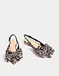 Leopard Print Flat Slingback Shoes