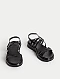 Leather Strappy Flatform Sandals
