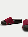Suede Platform Open Toe Clogs