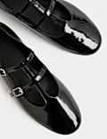 Patent Strappy Flat Mary Jane Ballet Pumps
