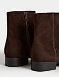 Wide Fit Suede Block Heel Ankle Boots