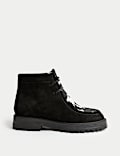 Suede Block Heel Ankle Boots