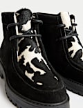 Suede Block Heel Ankle Boots