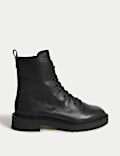 Leather Lace Up Ankle Boots