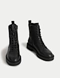 Leather Lace Up Ankle Boots