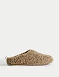 Borg Back Tab Mule Slippers
