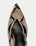 Slingbacks met kittenhak en slangenprint