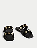 Suede Flat Mule Sandals