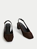 Wide Fit Suede Square Toe Slingback Shoes