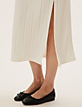 Leather Bow Ballet Pumps