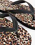 Animal Print Flat Flip Flops